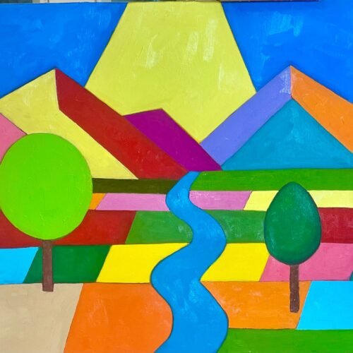 50 x 60cm Valley of Shapes oil on linen